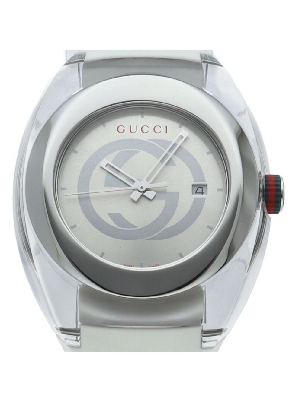 Gucci Sync Watch SS Resin Rubber Silver